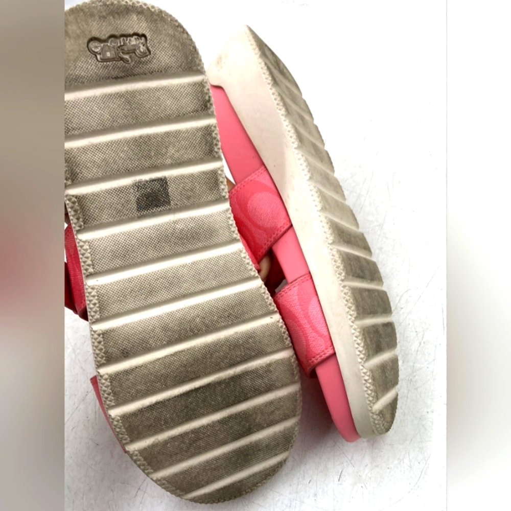 Coach Gwen Designer Signature Pink Slide Sandals Strap 7B - Picture 7 of 7